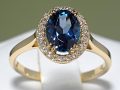 Inel din aur cu topaz si diamante 029TPLBDI