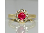 Inel din aur cu rubin si diamante 524RBDI #3