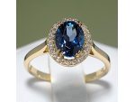 Inel din aur cu topaz si diamante 029TPLBDI #1