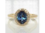 Inel din aur cu topaz si diamante 029TPLBDI #3