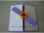 Invitatie nunta handmade mov cu floare galbena - Invitatii nunta/botez handmade #3