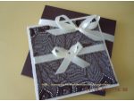 Invitatie nunta handmade cu dantela maro - Invitatii nunta/botez handmade #7