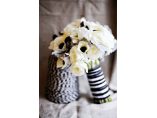 buchet mireasa alb negru #9