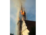 Biserica Evanghelica din Bistrita in timpul incendiului din 11 iunie 2008 - Biserica Evanghelica din Bistrita #2