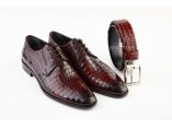 Pantofi ginere, piele sarpe, rosii, Narman - NARMAN-CERIMONIA UOMO #5