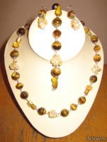Bijuterii Indra - unicate - Set ochi de tigru, sidef si citrina #15